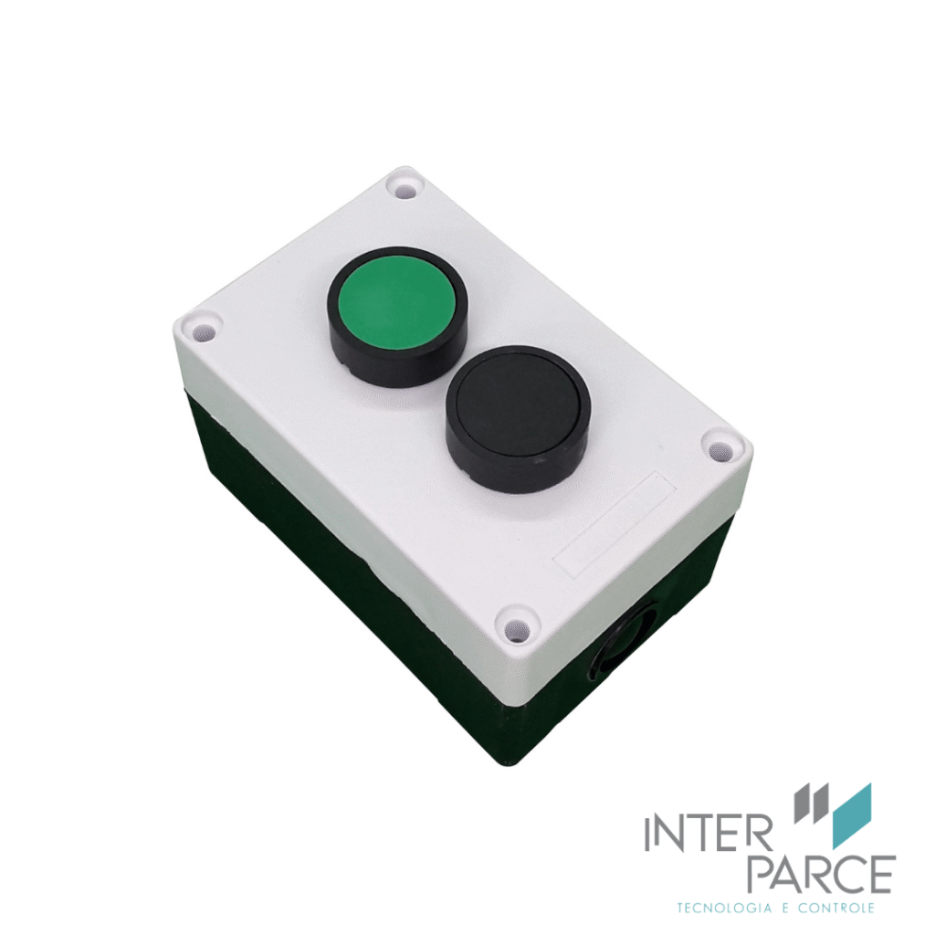 Controle Remoto Industrial RF com 2 botões da Inter Parce, ideal para ambientes exigentes como padarias, cartórios e hospitais.